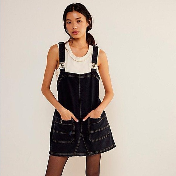 Free People Denim - Free People overall smock